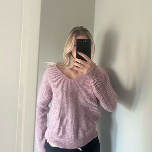 Free People Soft Lilac V-Neck Sweater